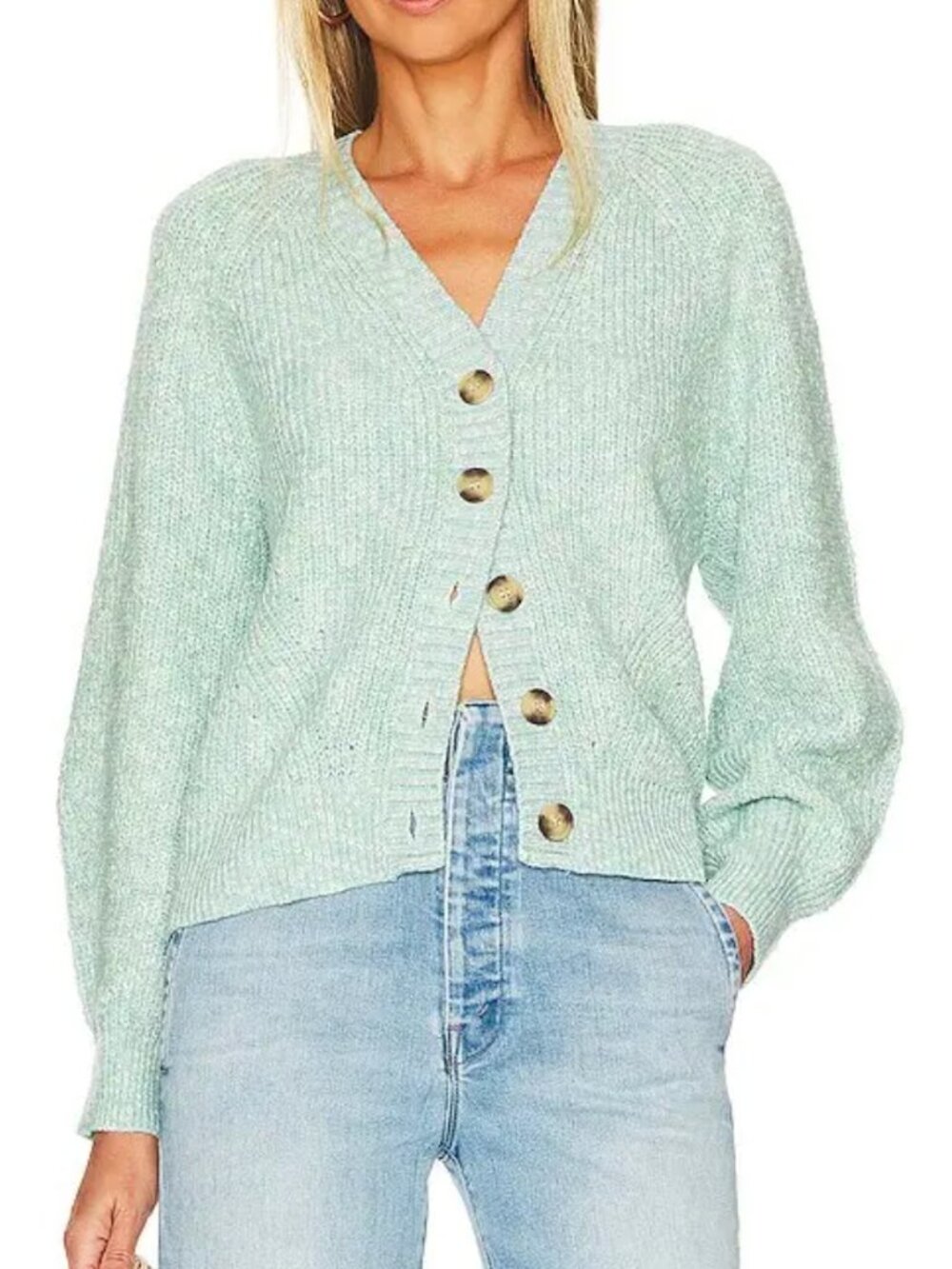 Lovers + Friends Blakley Cardigan in Mint